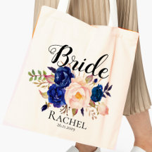 Söt Blue Rosa Blommigt Bride Bröllop