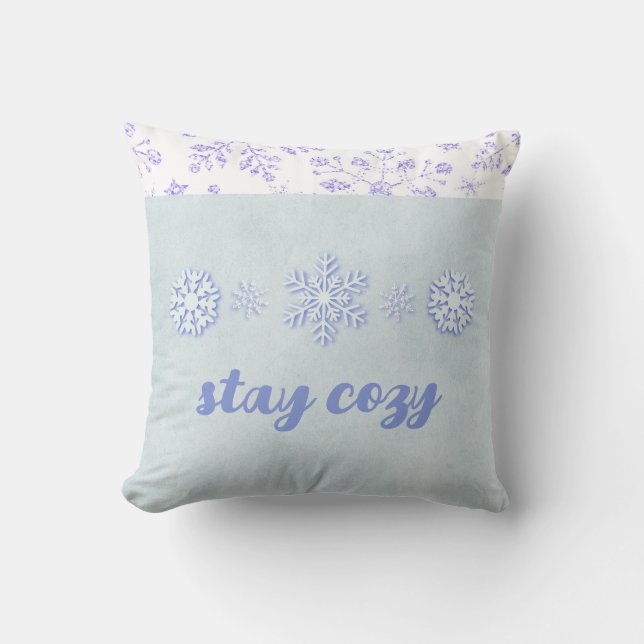 Söt Blue Snowflake Pillow Kudde (Framsida)