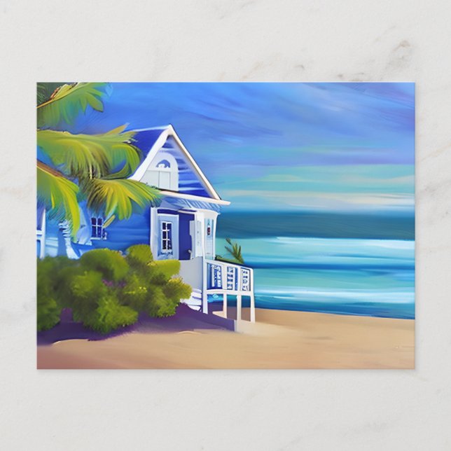 Söt Blue Tropical Paradise | HEJ Vykort (Framsida)