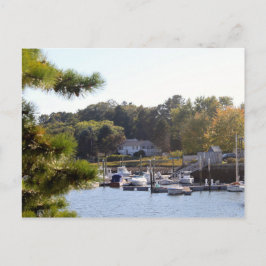 Söt Blue Vatten Boat Marina Vykort