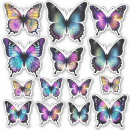 Söt Blue Watercolor Butterfly Vinyl Stickers Klistermärken