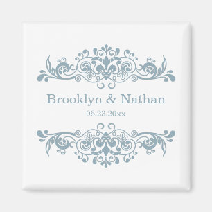 Söt Blue Wedding Favor Magnet