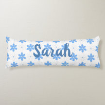 Söt Blue White Daisy Flowers Symmetrisk Blommigt