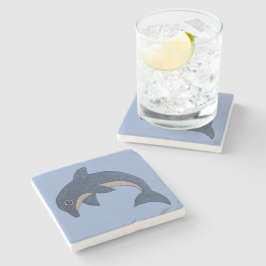 Söt Blue white Jumping Dolphin Coola Swirl öga Stenunderlägg