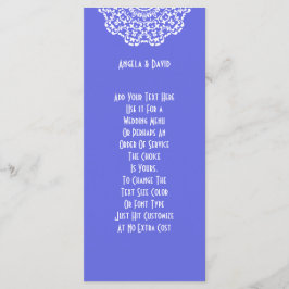 Söt Blue White Lacy Mönster Peronalized Program