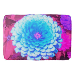 Söt Blue Zinnia i Lila Summer Garden Badrumsmatta