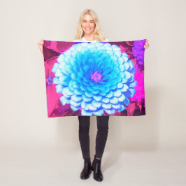 Söt Blue Zinnia i Lila Summer Garden Fleecefilt