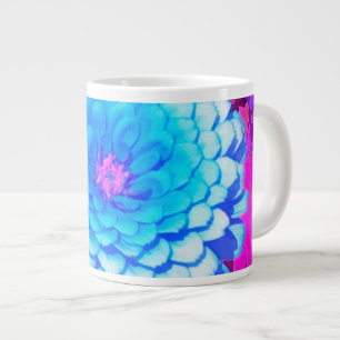 Söt Blue Zinnia i Lila Summer Garden Jumbo Mugg
