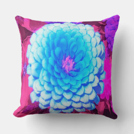 Söt Blue Zinnia i Lila Summer Garden Kudde