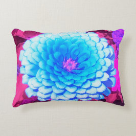 Söt Blue Zinnia i Lila Summer Garden Prydnadskudde