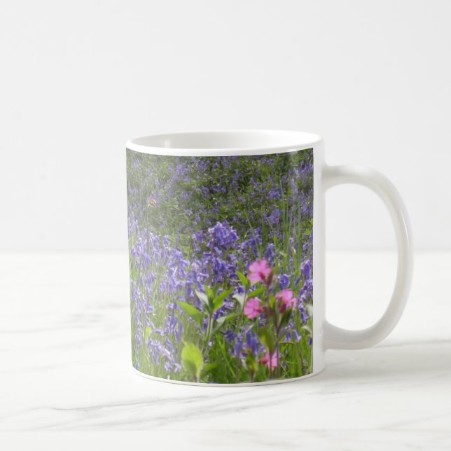 Söt Bluebells Floral Photography Kaffemugg (Höger)