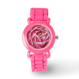 Söt Blur vatten droppe på rosa ros petals art Armbandsur