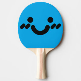 Söt Blyg Ansikte Blå Pingisracket