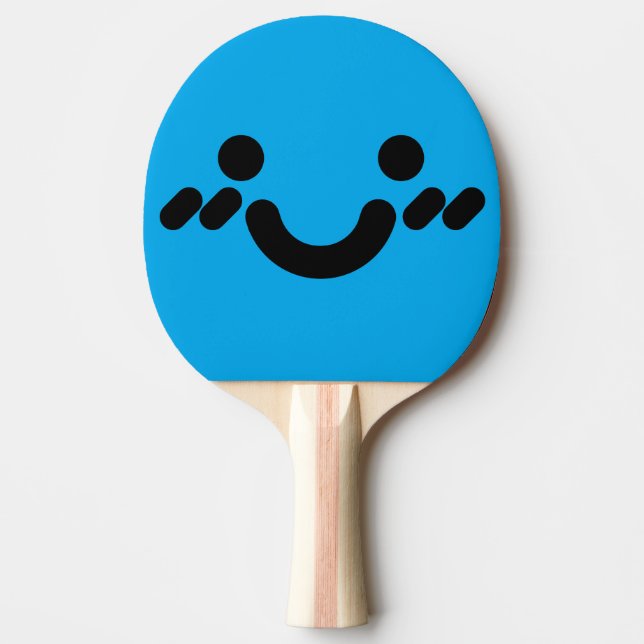 Söt Blyg Ansikte Blå Pingisracket (Framsidan)