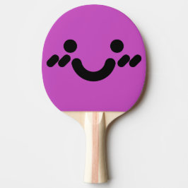 Söt blyg ansikte lila pingisracket