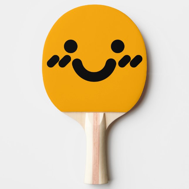 Söt blyg ansikte orange pingisracket (Framsidan)