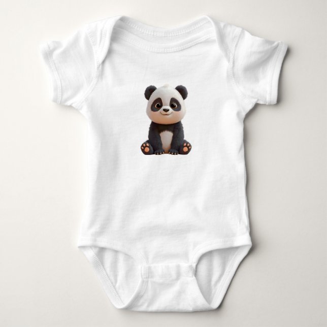 Söt body för baby panda t shirt (Framsida)