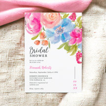 Söt bohemisk blommigt, vattenfärgad möhippa