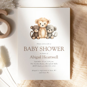 Söt Boho Akvarell Stoppmunkar Baby Shower Inbjudningar