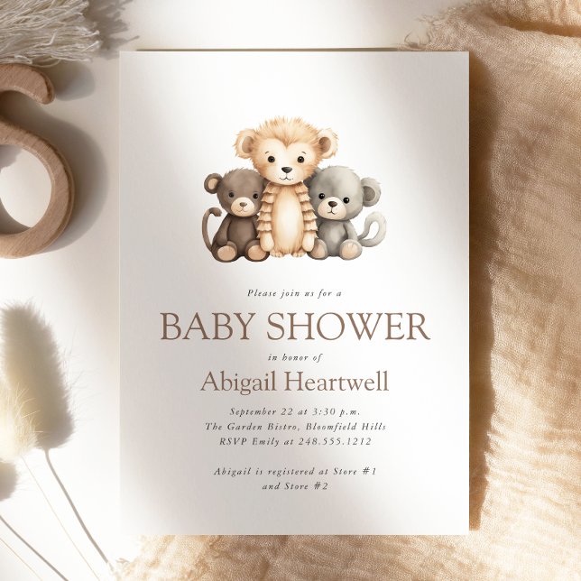 Söt Boho Akvarell Stoppmunkar Baby Shower Inbjudningar (Skapare uppladdad)