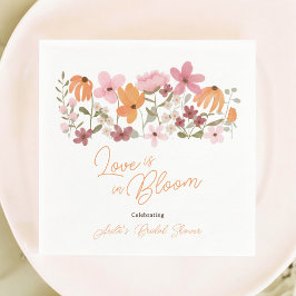 Söt boho äng liten vildblomma bröllopsdusch pappersservett