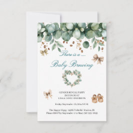 Söt Boho Baby-presentation – Neutral Salvia och Br Inbjudningar