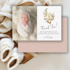Söt Boho Baby Shower Foto Tack Kort