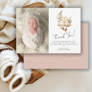 Söt Boho Baby Shower Foto Tack Kort