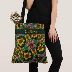 Söt Boho Blommigt Daisy Anpassningsbar Inspirivite Tygkasse