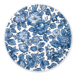 Söt Boho Blue och White Blommigt Knopp