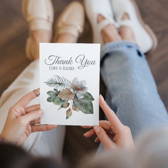 Söt Boho Bouquet Bröllop Tack-platta kort (These budget Boho Wedding Thank You cards are part of a larger collection available!)