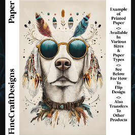 Söt Boho Chic Labrador Hund CK8 Scrapbookpapper