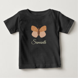 söt boho fjäril monogram namn babyflicka t shirt