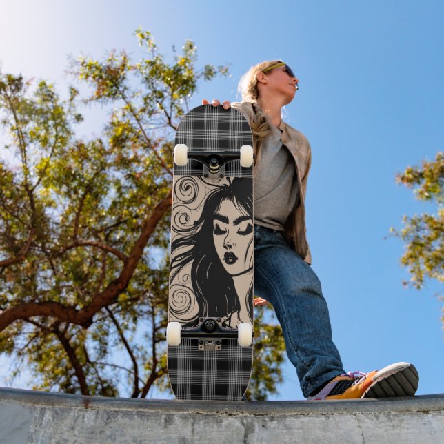 SÖT BOHO GIRL ART Skateboard Deck (Utomhus 1)