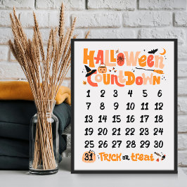 Söt Boho Halloween Nedräkning Poster