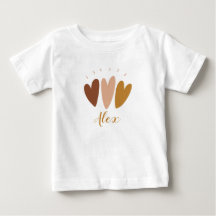 Söt boho hjärtan monogram namn baby pojke T-Shirt