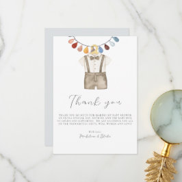Söt Boho Kläder Pojke Baby Shower Tacksamhetskort Tack Kort