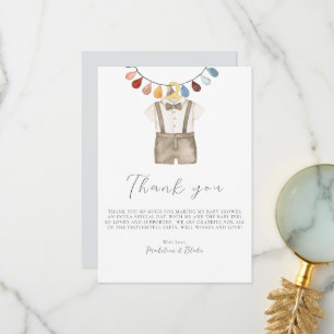 Söt Boho Kläder Pojke Baby Shower Tacksamhetskort Tack Kort