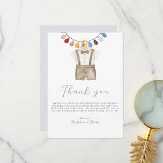 Söt Boho Kläder Pojke Baby Shower Tacksamhetskort Tack Kort