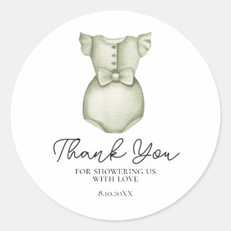 Söt Boho-klänning Flick Baby Shower-dekal Runt Klistermärke