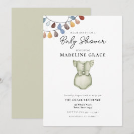Söt Boho-klänning Flickig Bebis Baby Shower-inbjud Inbjudningar