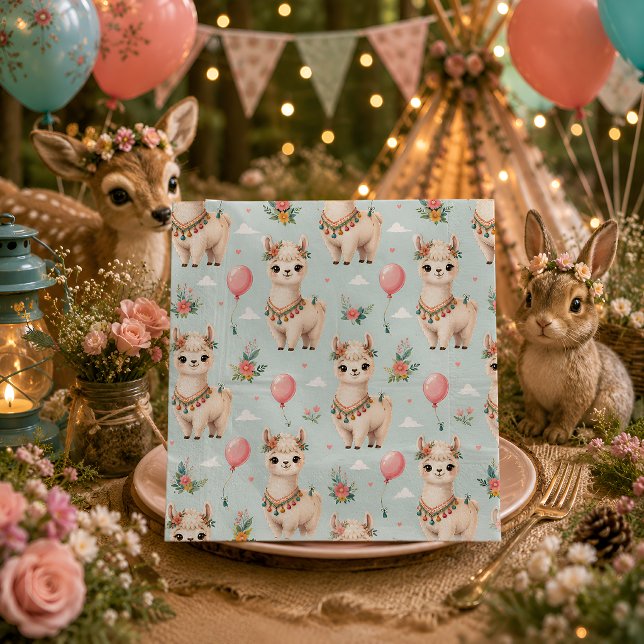 Söt Boho Lama Pappersservett (Skapare uppladdad)