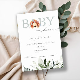Söt Boho-lejonblad lotteri baby shower Tilläggskort