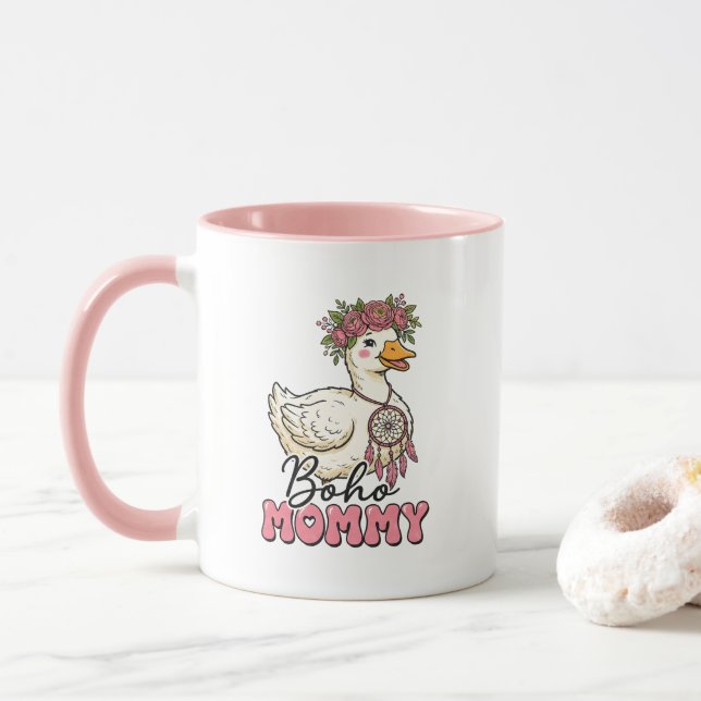 Söt Boho Mamma ordkonst gås Mugg (Med munk)