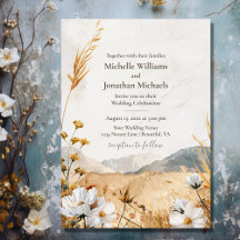Söt Boho Mountain Wildblomma Bröllop