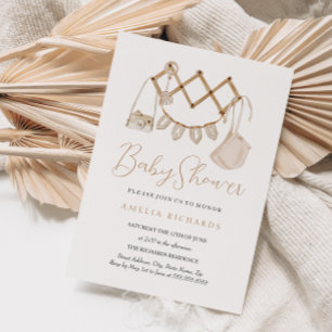 Söt Boho Neutral Bebis Shower Inbjudningar