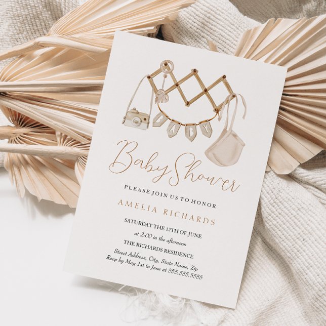 Söt Boho Neutral Bebis Shower Inbjudningar (Skapare uppladdad)