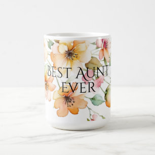 Söt Boho Orange Watercolor Wildblommor Moster Kaffemugg