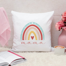Söt Boho-regnbåge Hjärtamma Mamma Mors dag Kudde