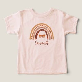 Söt boho regnbåge monogram namn babyflicka t shirt
